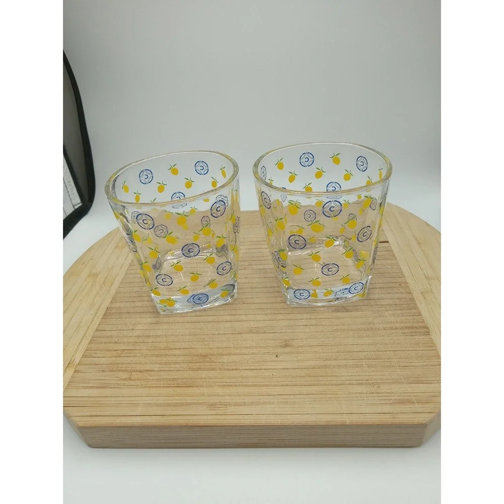 Vintage Ciroc & Yellow Lemon Lowball Glasses 3